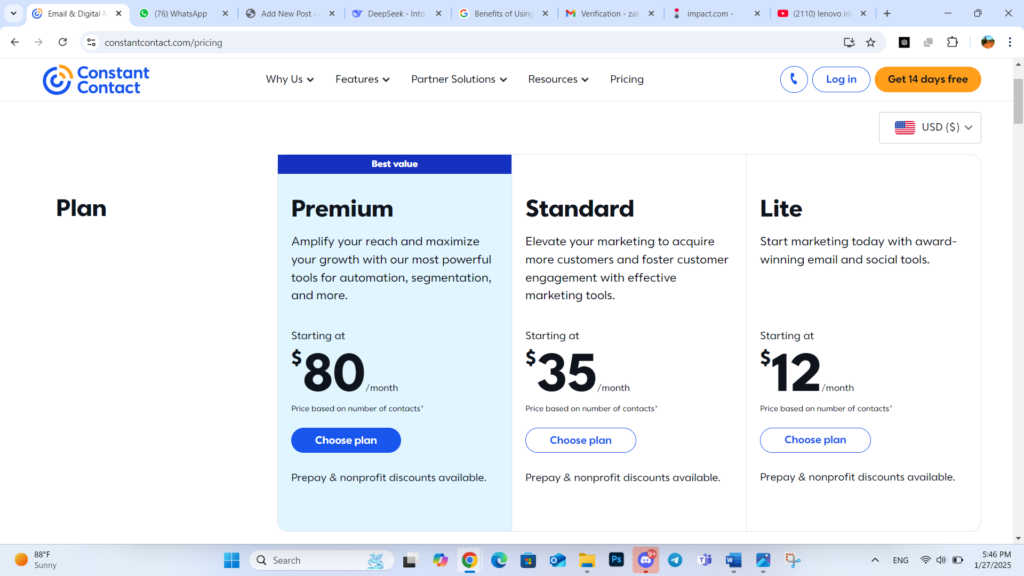 Constant Contact Pricing